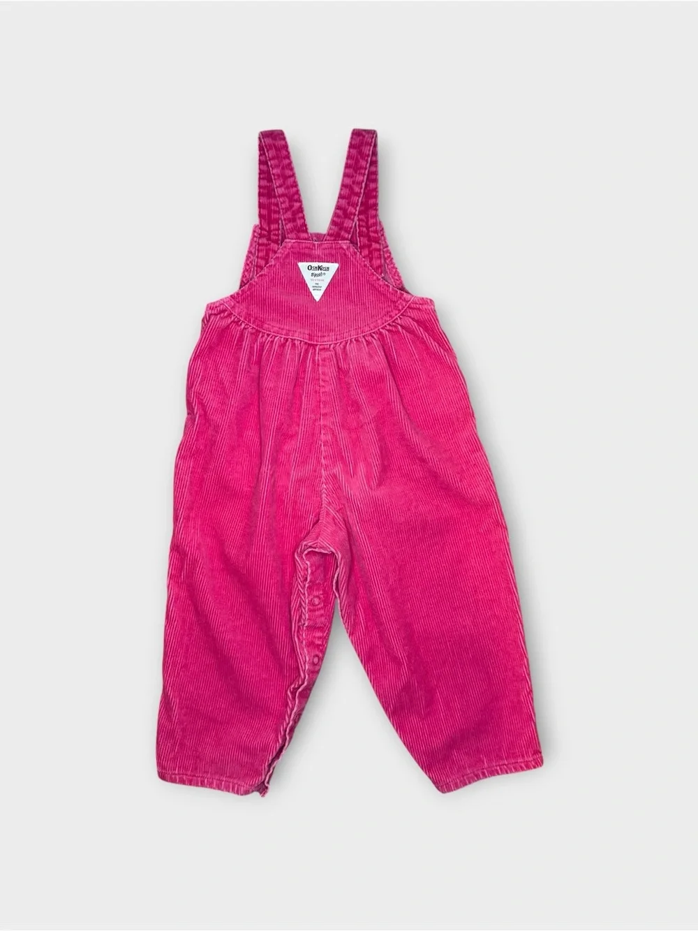 OshKosh B’gosh Vintage Hot Pink Corduroy Rose Embroidered Overalls